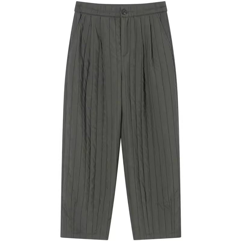 2024 Winter New Fashion Loose Slimming Commute Warm Padded Casual Wide-Leg Pants Women - Image 5