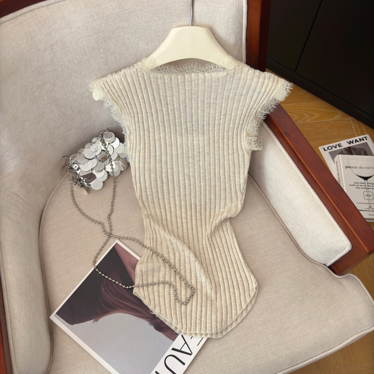 Sexy Lace Knit Tank Top Women Summer Slimming Waist Cinched Comfortable Outerwear - Image 5