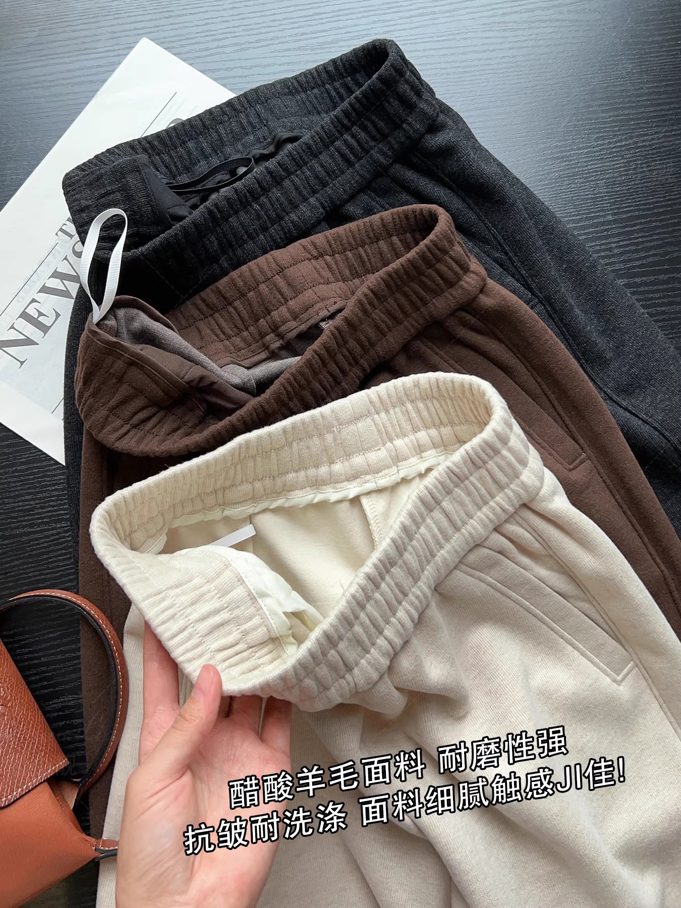 Women's High Waist Harem Pants Cropped 9-Point Commute Style with Pockets - Image 2