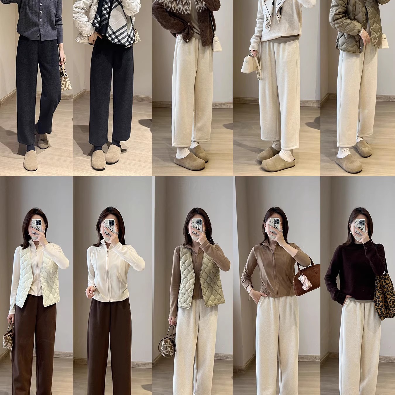 Women's High Waist Harem Pants Cropped 9-Point Commute Style with Pockets - Image 5