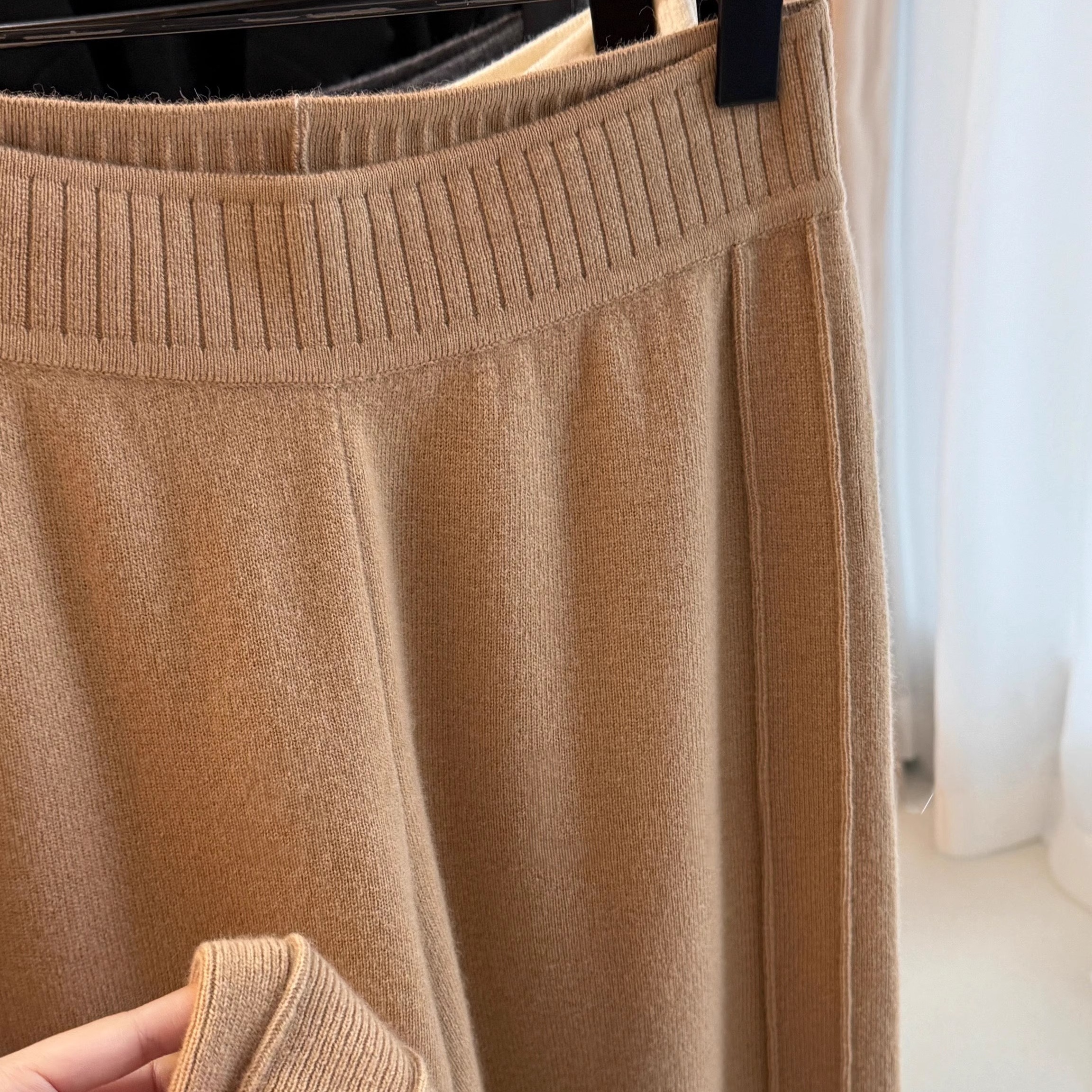 Women's Thick Knit Wide-Leg Pants High Waist Loose Winter - Image 5